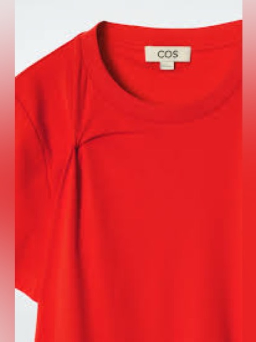 COS asymmetrical red tee for women!